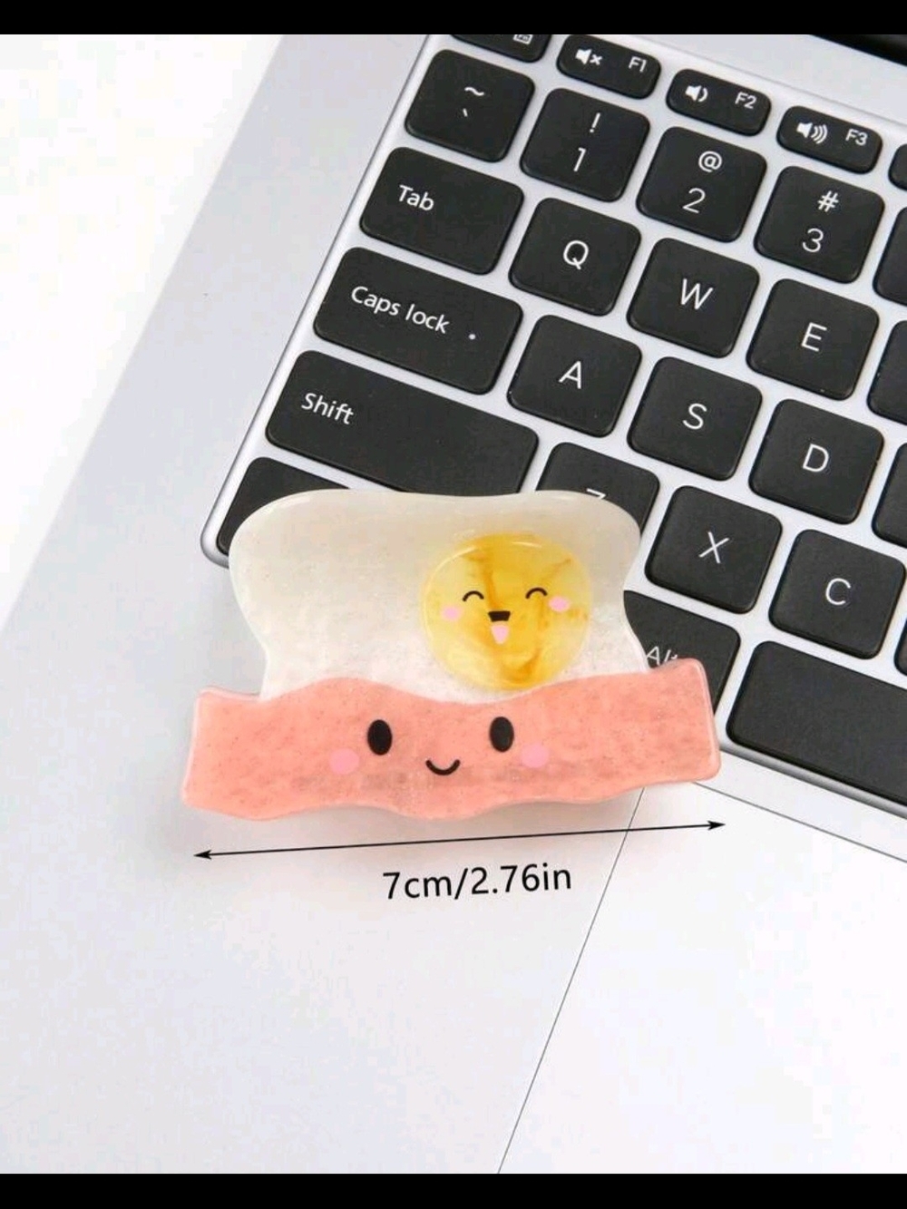 Cute Sunny Egg & Bacon Hair Clip - Pink and White